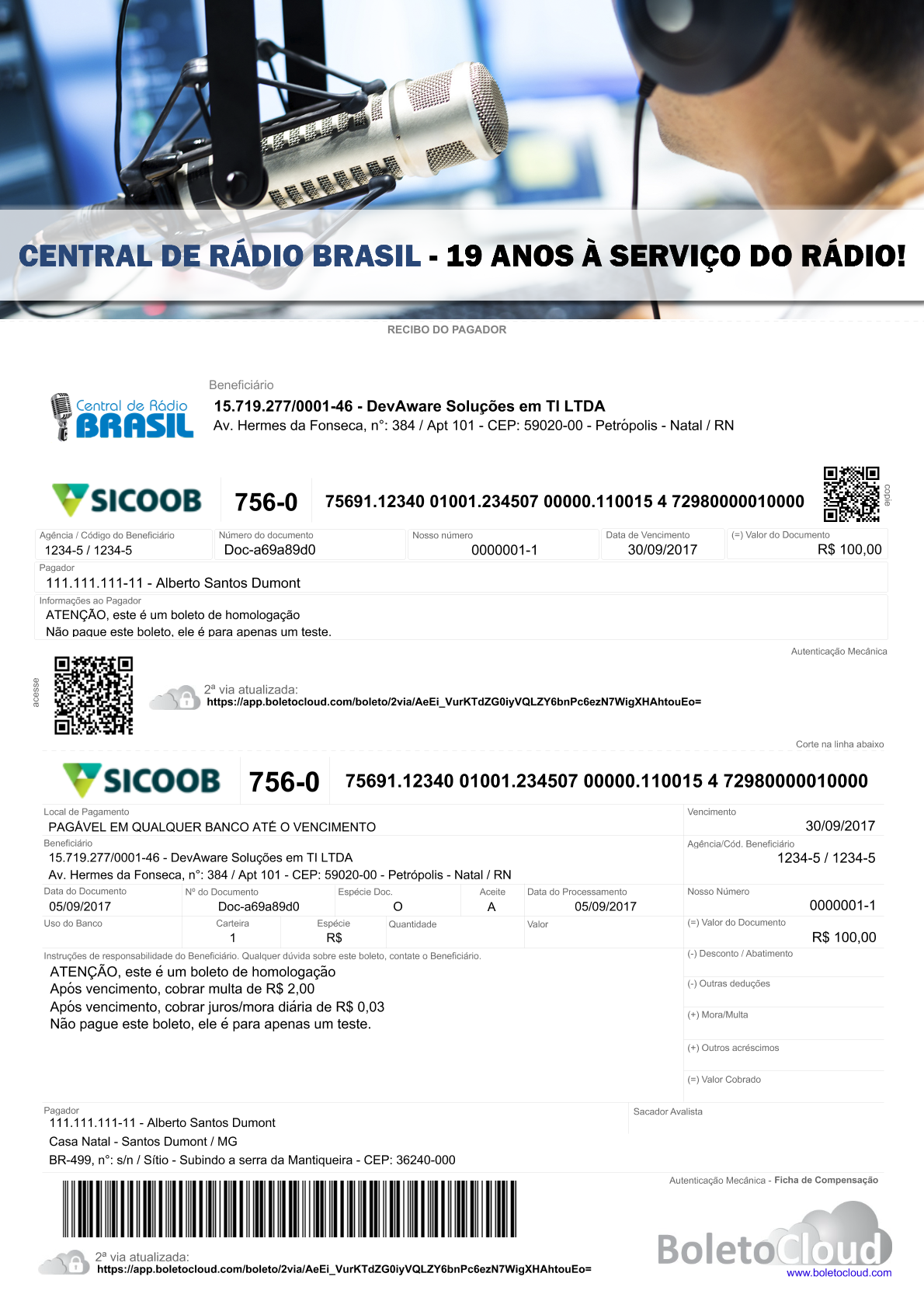 Exemplo 11 de boleto personalizado