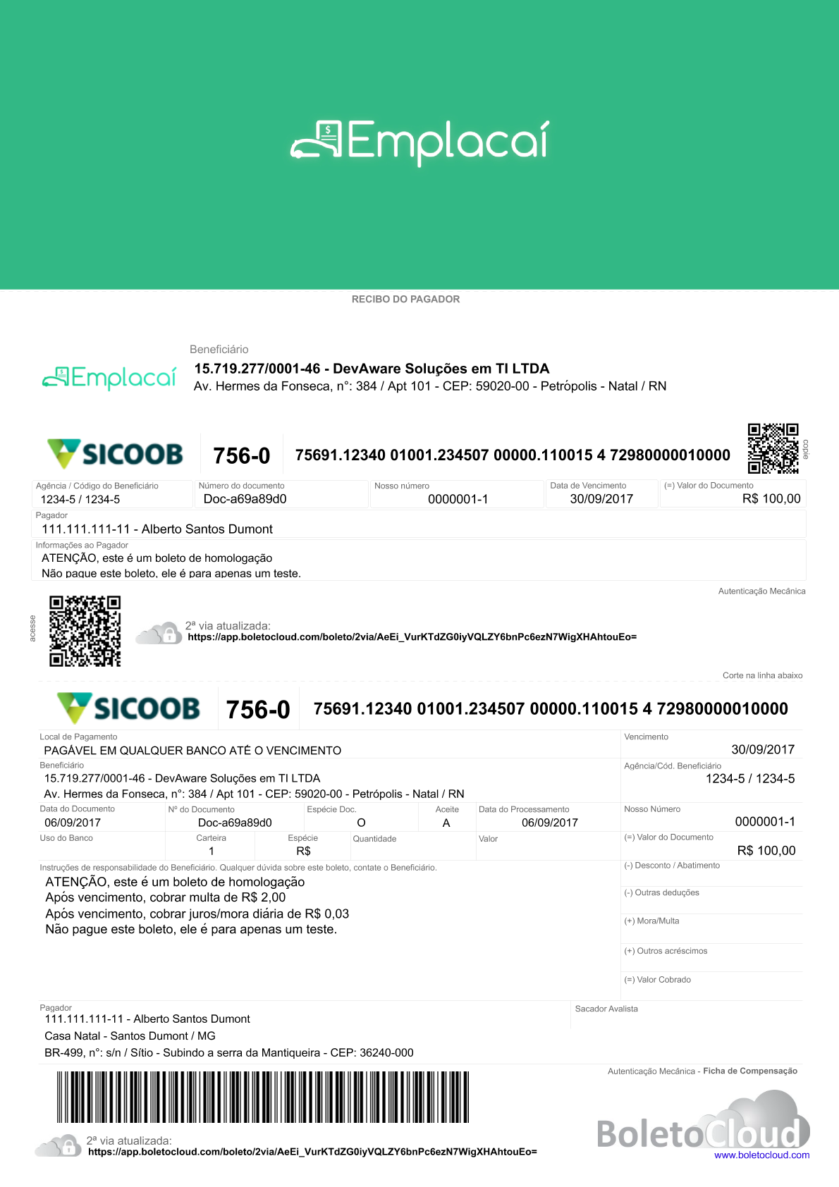 Exemplo 18 de boleto personalizado