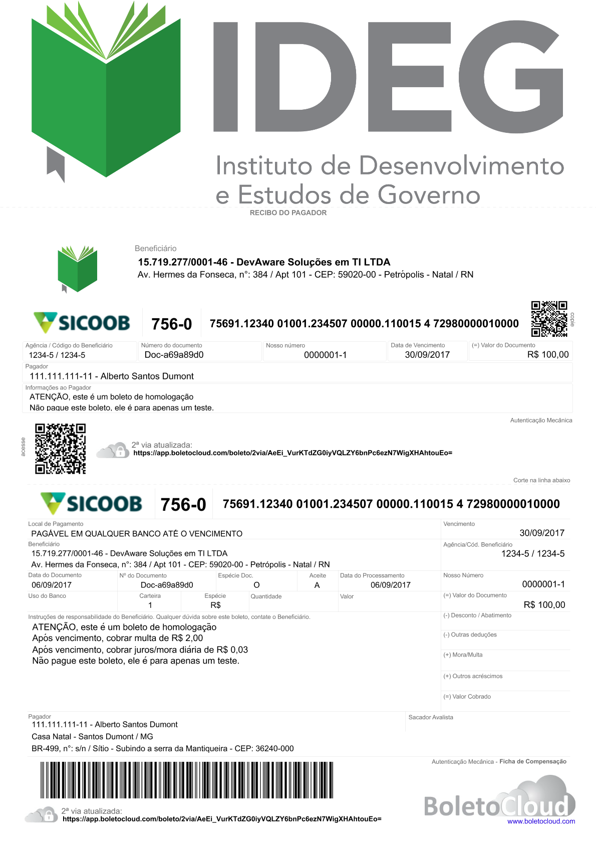 Exemplo 21 de boleto personalizado
