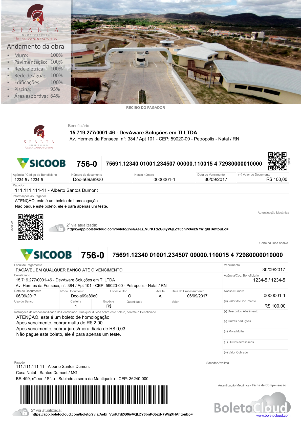 Exemplo 23 de boleto personalizado