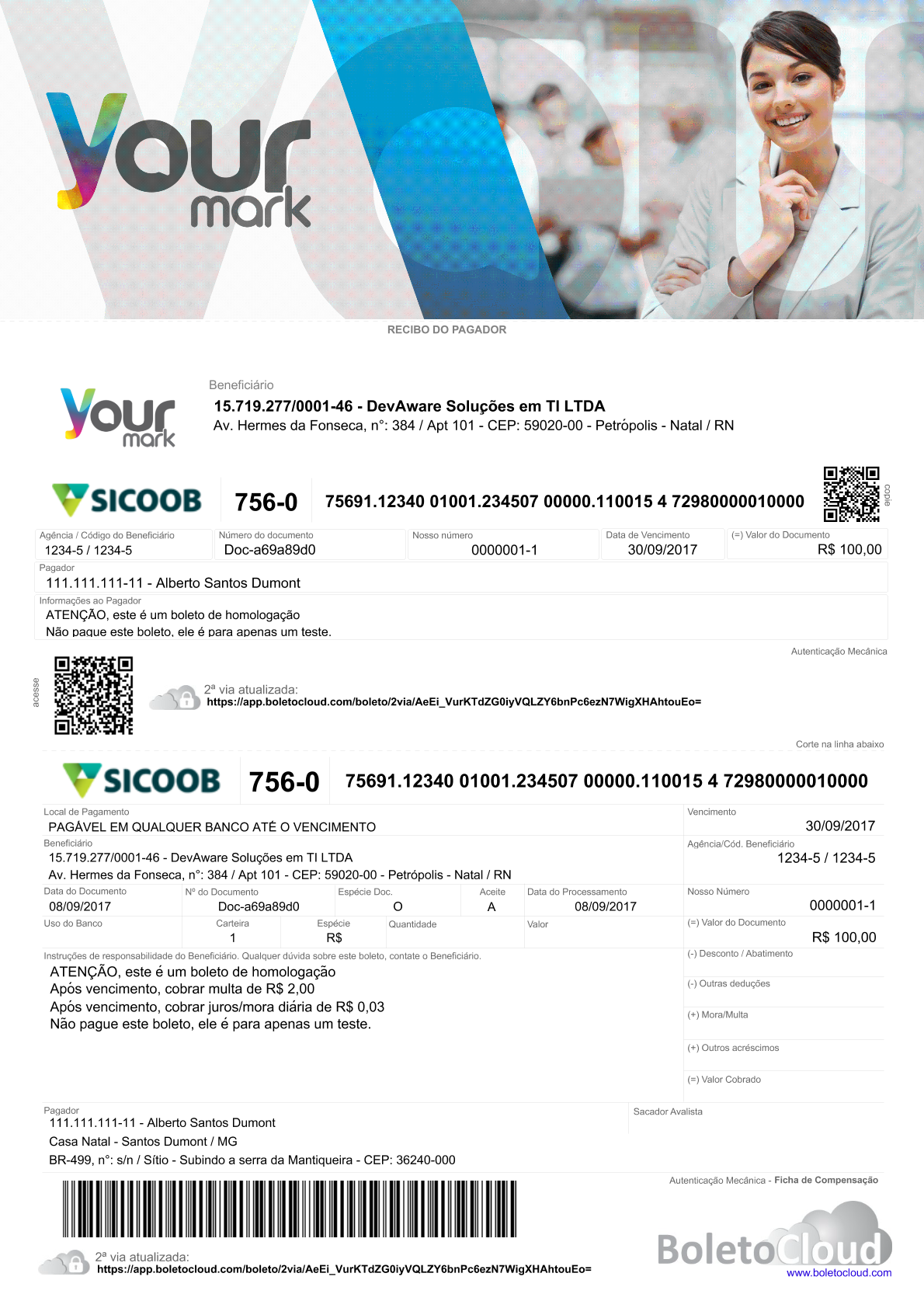 Exemplo 26 de boleto personalizado