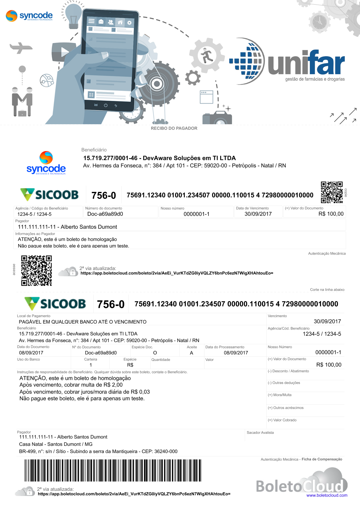 Exemplo 27 de boleto personalizado