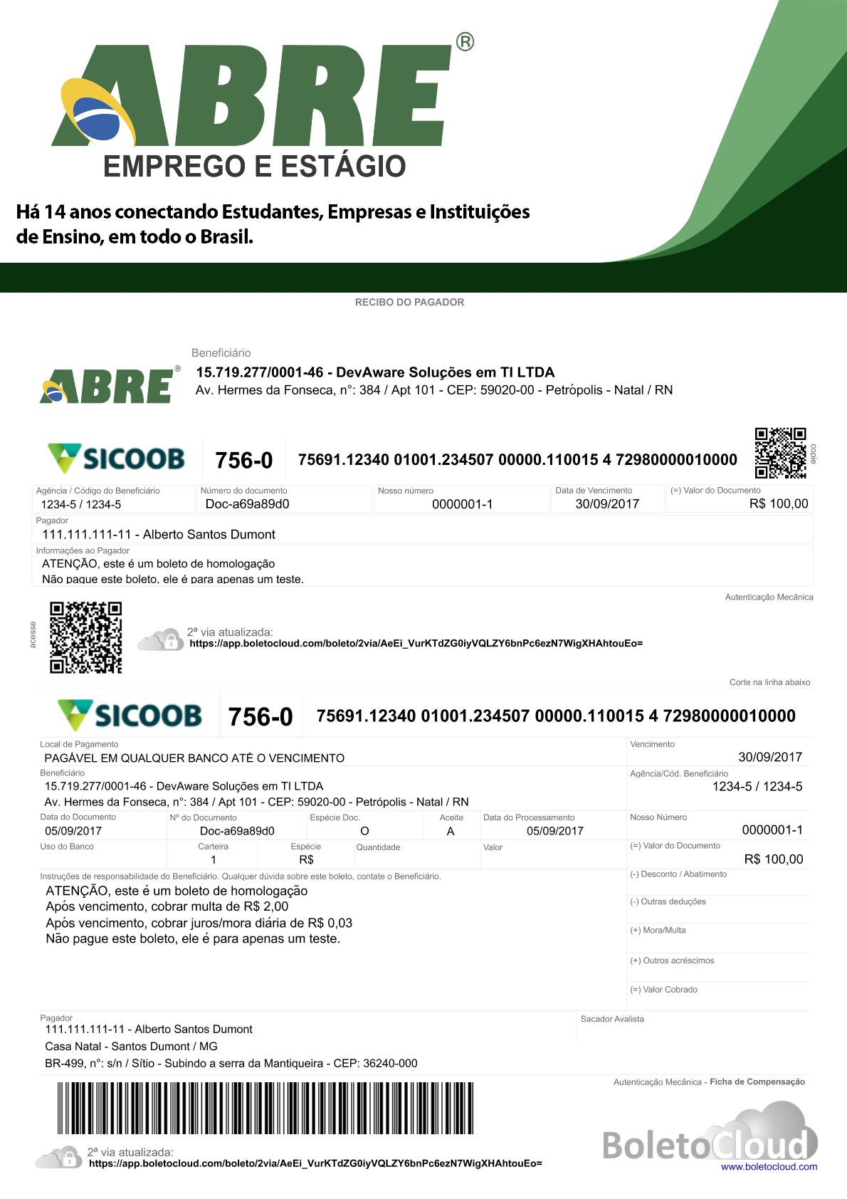 Exemplo 4 de boleto personalizado